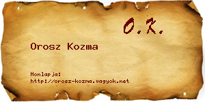 Orosz Kozma névjegykártya